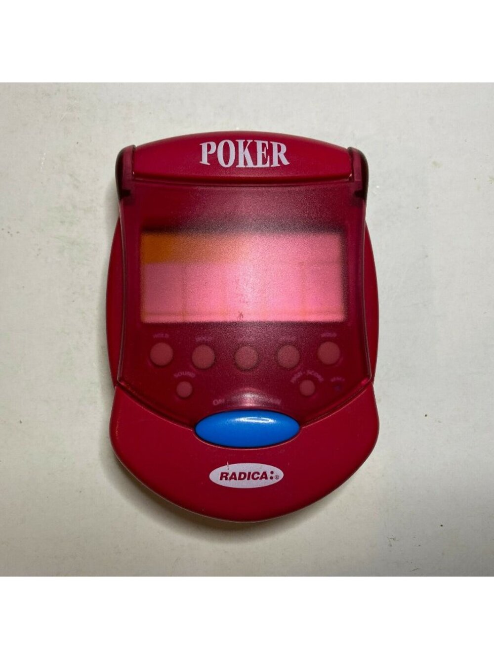 2001 Radica Red Flip Top Pocket Poker Electronic Handheld Game Tested Working
